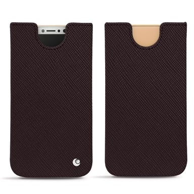 Pochette cuir Apple iPhone Xs - Pochette - Marron envoûtant ( Pantone #4e3629 ) - Cuir saffiano