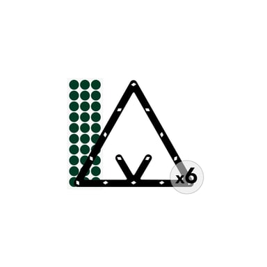 Triángulo de posicionamiento versátil para bolas de 57 mm - Juego de 6 piezas