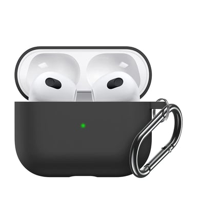 LA COQUE FRANCAISE Copertura protettiva in silicone liquido nero compatibile con Apple Airpods 3