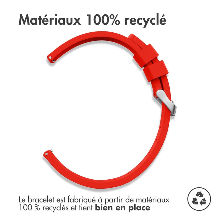 imoshion Bracelet silicone - Connexion universelle 24 mm - Rouge - Neuf
