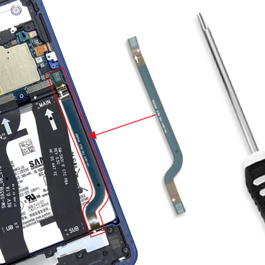 Nappe FRC Original pour Galaxy S25 Liaison Carte Mère et Connecteur Charge Bleu