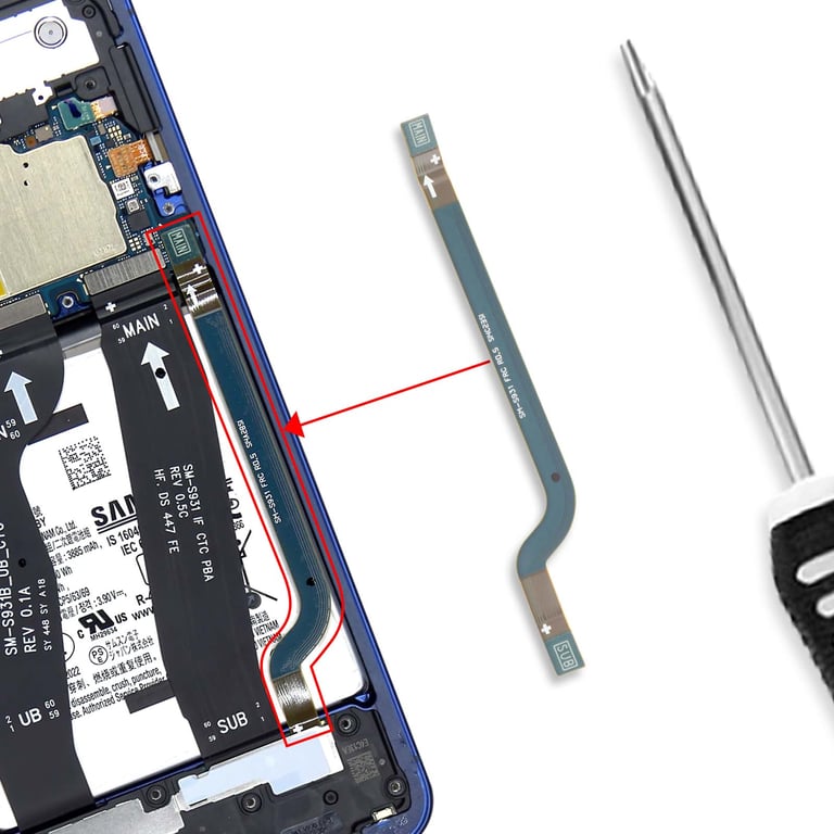 Samsung Nappe FRC Original pour Galaxy S25 Ultra Liaison Carte Mère et Connecteur Charge - vue 4