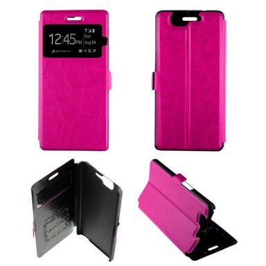 Funda Folio Fushia rosa compatible con Wiko Highway