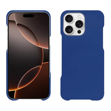 Coque cuir Apple iPhone 16 Pro -  - Bleu - Cuir lisse