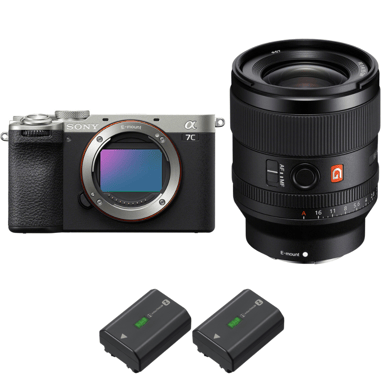 Appareil photo hybride Sony A7C II Silver + FE 35mm f/1.4 GM + 2 Sony NP-FZ100 + Ebook ''20 astuces pour des images qui claquent''