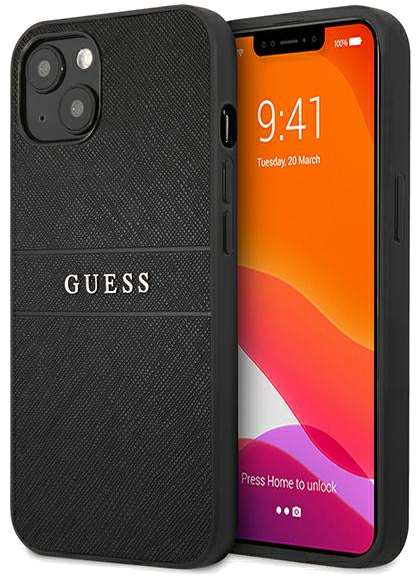 Guess étui pour iPhone 13 mini 5.4 noir Saffiano Strap