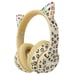 imoshion Édition Spéciale - Casque sans fil pour enfants avec imprimé léopard LED Light Cat Ear - Limiteur de décibels - Avec câble AUX - Léopard