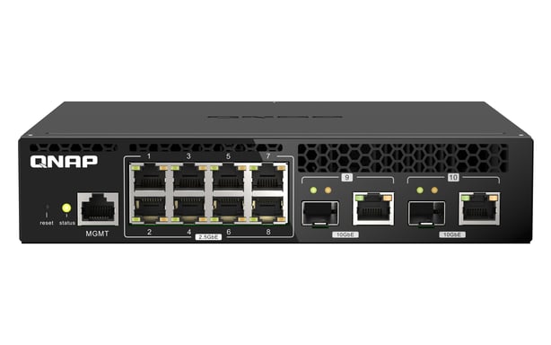 QNAP QSW-M2108R-2C switch Gestionado L2 2.5G Ethernet (100/1000/2500) Energía sobre Ethernet (PoE) Negro