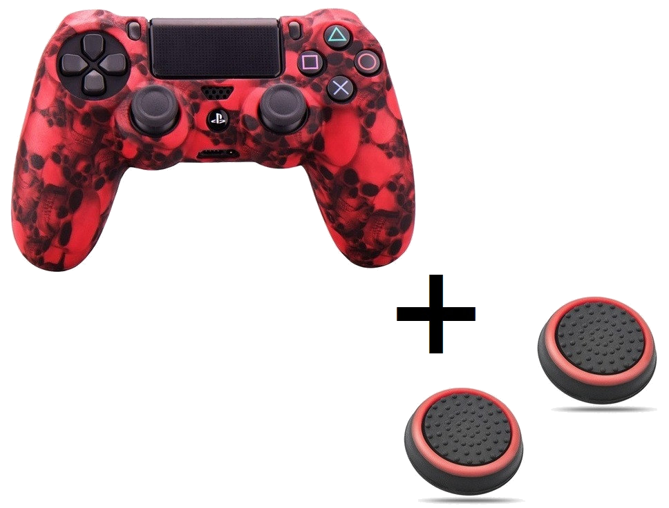 Pack pour Manette PS4 (Coque Silicone + Protege Joysticks) Playstation Grip Accroche Protection