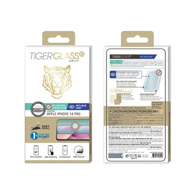Tiger glass plus verre trempe anti lumiere bleue iphone 14 pro