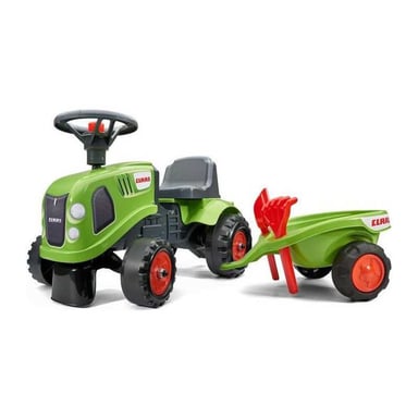 Tractor a pedales FALK 212C estilo Claas con remolque, pala y rastrillo, kits de personalización Únicos
