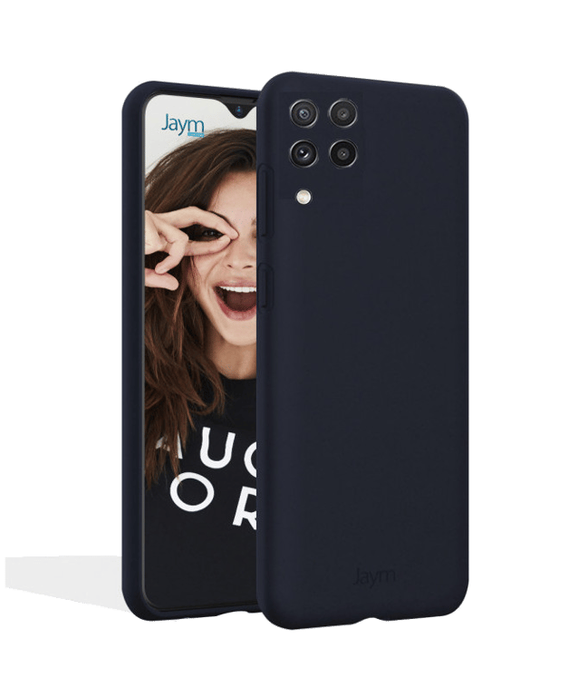 JAYM - Coque Silicone Premium Bleue pour Samsung Galaxy A22 4G -100% Silicone et Microfibre - Renfor