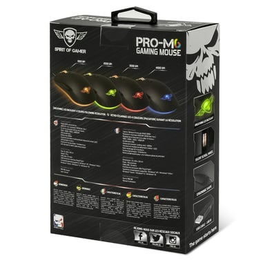 Spirit of Gamer Pro-M6 souris Jouer Ambidextre USB Type-A Optique 4000 DPI