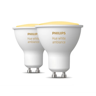 Bombillas conectadas PHILIPS Hue White Ambiance GU10 LED compatibles con Bluetooth - Pack de 2
