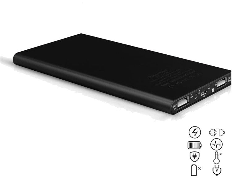 Batterie Externe Plate pour Smartphone Tablette Chargeur Universel Power  Bank 6000mAh 2 Port USB