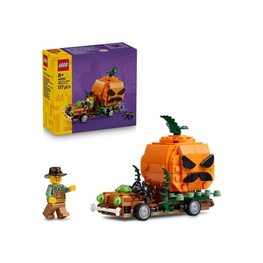 Set à construire LEGO Halloween 40822 La camionnette de la citrouille Jack-O'-Lantern camionnette noire Fermier citrouille orange - Neuf
