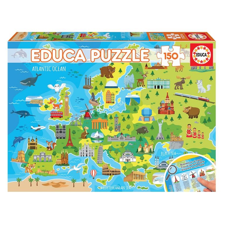 Puzzle Europe 150 pièces Explorez le Continent en 'amusant Neuf