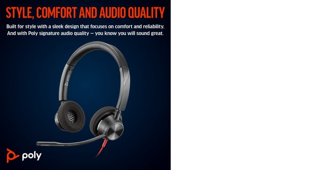 POLY Micro casque Blackwire 3320 stéréo USB C + adaptateur USB CA Neuf - vue 3