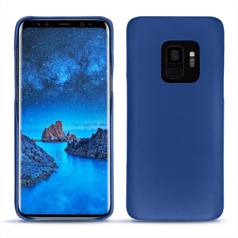 Coque cuir Samsung Galaxy S9 - Coque arrière - Bleu - Cuir lisse - Noreve  St Tropez