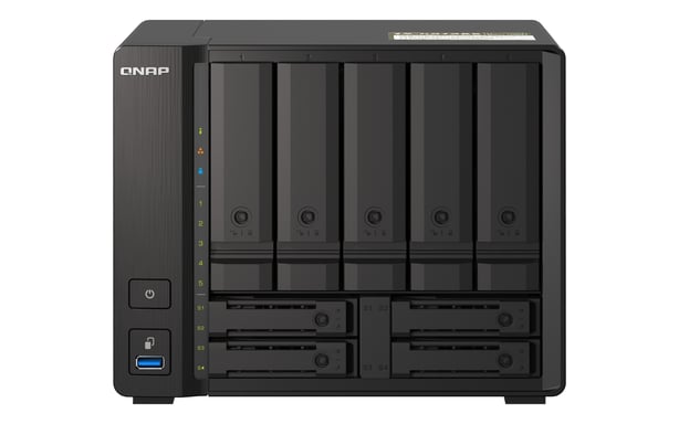 QNAP TS-H973AX NAS Tower Ryzen Embedded V1500B 32 Go DDR4 0 To QuTS hero Noir