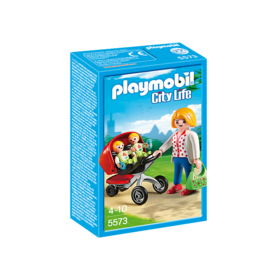 Maman Avec Jumeaux Et Landau 5573 Playmobil La Boîte - vue 2