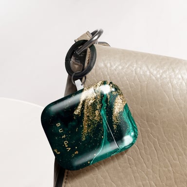 Cover per AirPods 2 e AirPods 1 Burga Emerald Pool Antiurto + Anello