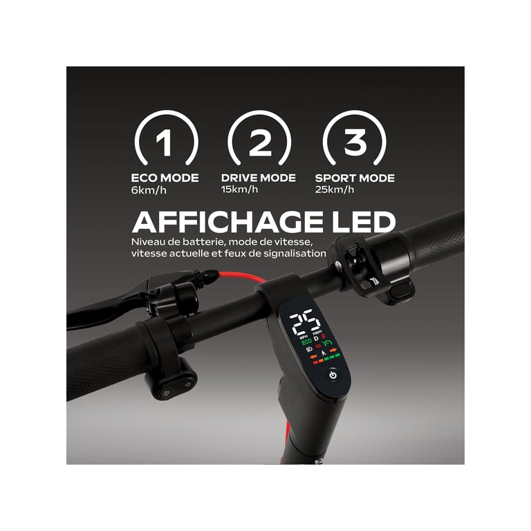 Trottinette Électrique Ride 100 Eco – Moteur 350W, Autonomie 20 km, Pliable - vue 3