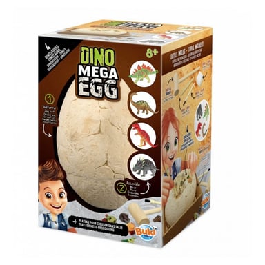 Kit de excavación Mega Dino con huevo gigante de 20 cm y 4 puzzles de dinosaurios