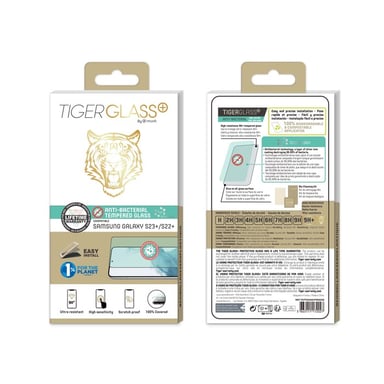 Protector de pantalla antibacteriano TigerGlass Plus de vidrio templado para Samsung Galaxy S23+/S22+