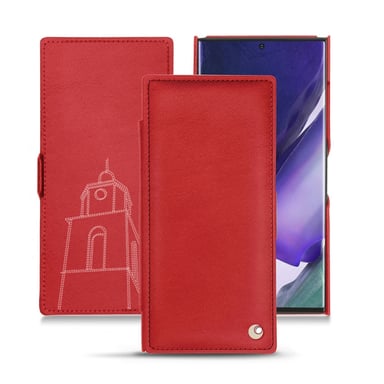 Housse cuir Samsung Galaxy Note20 Ultra - Rabat horizontal - Rouge - Cuir lisse premium