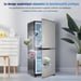 Roline Mini Réfrigérateur Congélateur 106L Petit Frigo 2 Portes Argenté Silencieux Bureau