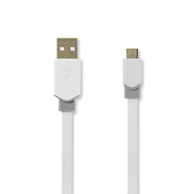Nedis CCBW60500WT10 câble USB USB 2.0 1 m USB A Micro-USB B Blanc - Neuf