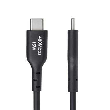 StarTech.com Câble de Charge USB-A vers USB-C de 30 cm, Charge et Synchronisation, 3A, USB 2.0, Gaine TPE - Cordon de Charge USB Noir
