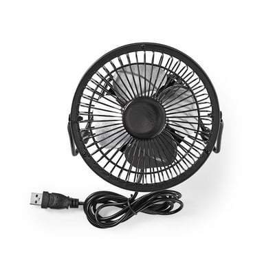 Nedis Mini Ventilador de Mesa 10cm 3W Metal Rotativo 1 Velocidad Negro