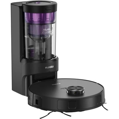Eureka E20 Plus Robot Aspirador Con Autovaciado Evita Obstáculos Para Alfombras Y Mascotas  Negro