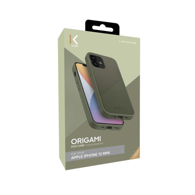 Custodia Origami Duo per Apple iPhone 12 mini, verde mimetico