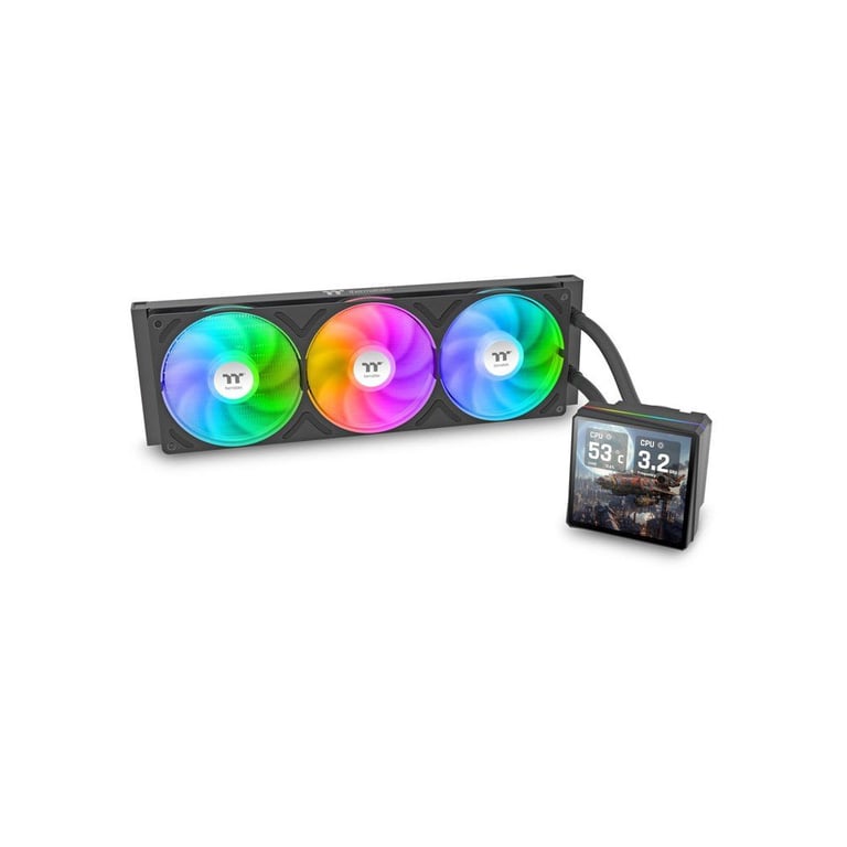 Refroidisseur liquide CPU Thermaltake TH360 V3 Ultra ARGB Sync 360 mm écran TFT-LCD 3,95 pouces Noir - Neuf