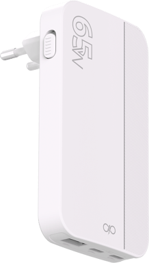 Chargeur USB A + 2 USB C Pliable 65W Power Delivery GaN Blanc + Garantie à vie Force Power Lite