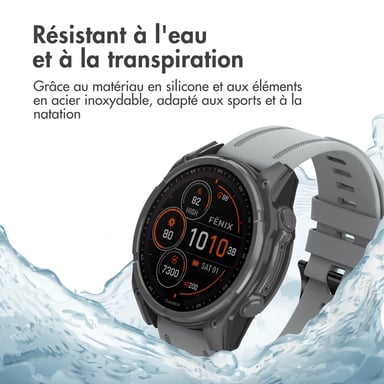 imoshion Bracelet QuickFit® Line en silicone - Connexion Garmin 20 mm - Gris