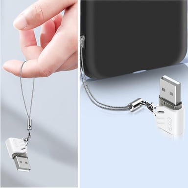 XO Adaptador de carga USB hembra a USB-C macho compacto Blanco