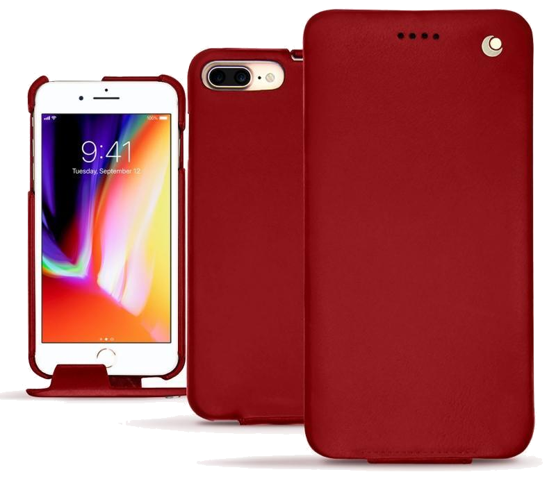 Housse cuir Apple iPhone 8 Plus - Rabat verticalRouge