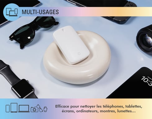 Spray nettoyant Magic Antibactérien avec Lingette intégrée 15ml Blanc + Garantie à vie Force Glass