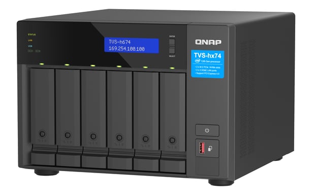 QNAP TVS-H674T-I5-32G serveur de stockage NAS Tower Intel® Core™ i5 i5-12400 32 Go DDR4 HDD QNAP QTS Noir