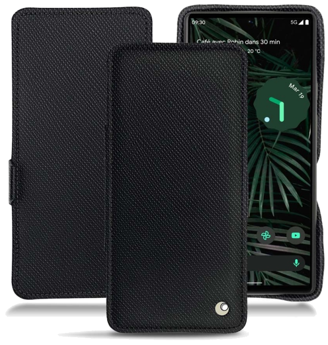 Housse cuir Google Pixel 6 Pro - Rabat horizontalNoir
