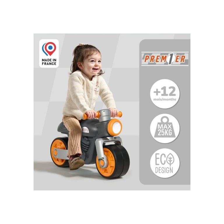 Draisienne Moto Premier FALK Avec roues silencieuses 75% Plastique Recyclé 100% Fabriqué en France Dès - vue 4
