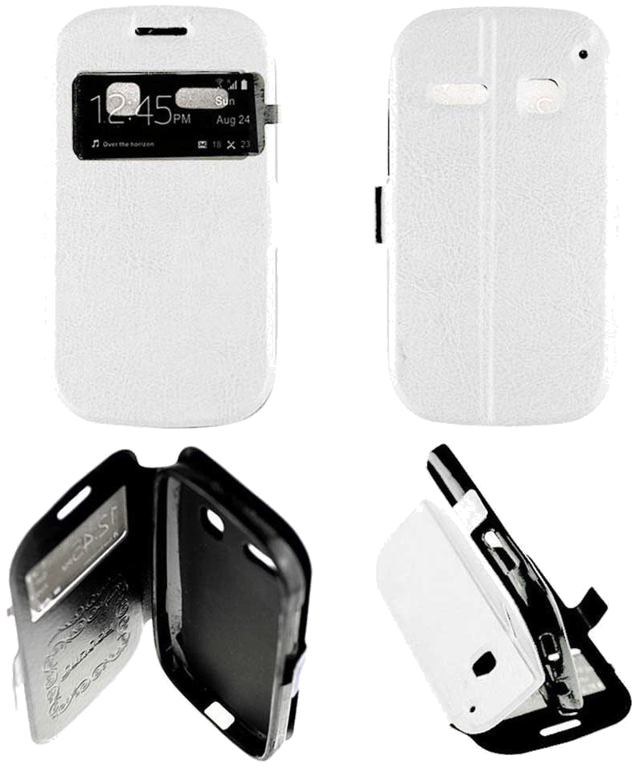 Etui Folio compatible Blanc Alcatel One touch POP C3