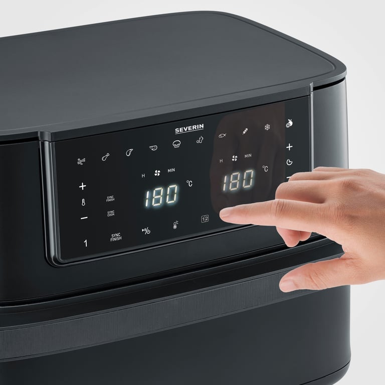 Severin FR 2490 friteuse Double 9 L Autonome 2600 W Friteuse d'air chaud Noir - Neuf