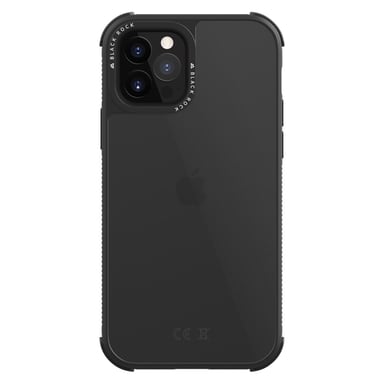 Robusta cover protettiva ''trasparente'' per iPhone 12/12 Pro, nera