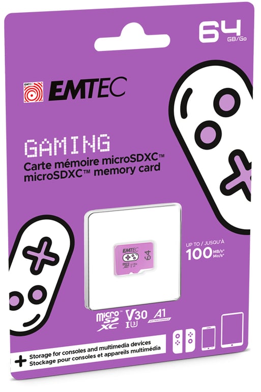 Emtec ECMSDM64GXCU3G mémoire flash 64 Go MicroSDXC UHS-I - Neuf