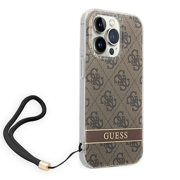 Guess Étui pour iPhone 14 Pro 4G Print Strap Blanc - vue 2